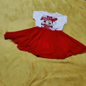 Adorable Red and White Kids Casual Dress